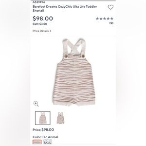 Barefoot Dreams CozyChic Ulta Lite Toddler Shortall